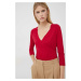 Blúzka Lauren Ralph Lauren dámska, červená farba, jednofarebná