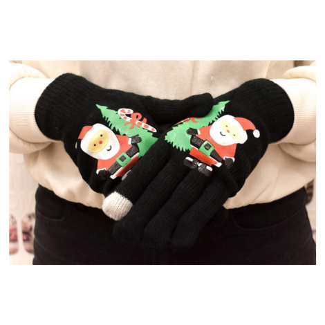 Dámske čierne rukavice CHRISTMAS EDITION