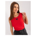 Red Casual Striped Women's Top