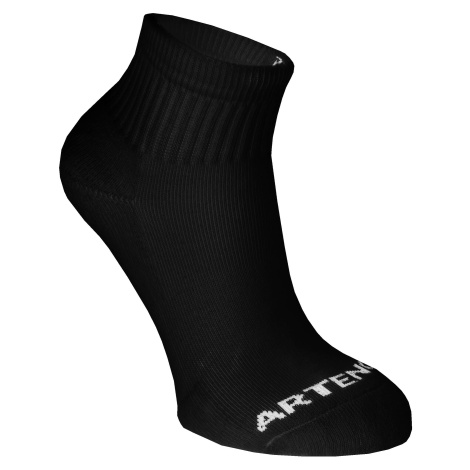 Detské športové ponožky RS 100 stredne vysoké 3 páry čierne ARTENGO