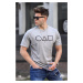 Madmext Men's Printed and Painted Gray T-Shirt 5384