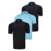 TRIPLE SET T8586 DEWBERRY MEN'S T-SHIRT-BLACK-NAVY-CYAN