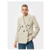 Koton Long Sleeve Double Breasted Stamped Blazer Jacket with Flap Pocket Detail