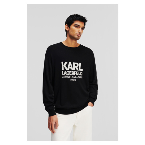 Sveter Karl Lagerfeld Karl Logo Crewneck Black