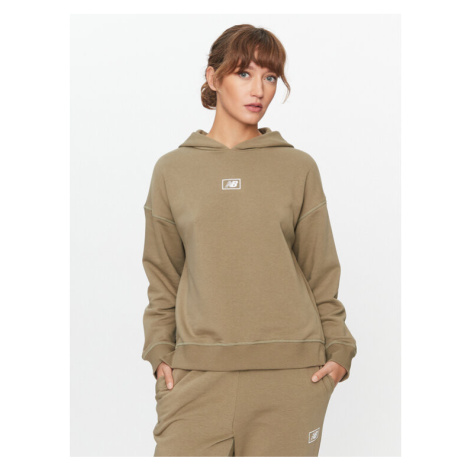 New Balance Mikina Essentials French Terry Hoodie WT33512 Zelená Regular Fit