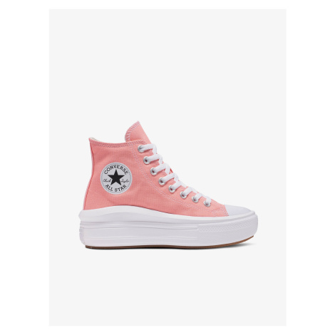 Ružové dámske kotníkové tenisky na platforme Converse Chuck Taylor All Star Move