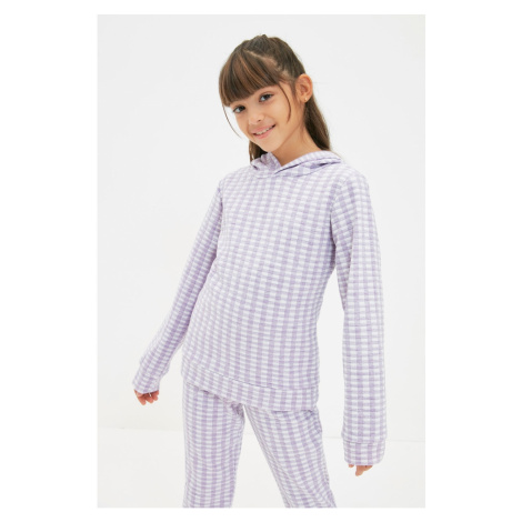Trendyol Lilac Quilted Girl Knitted Sweatshirt
