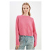 DEFACTO Cool Regular Fit Crew Neck Basic Plain Knitwear Sweater