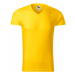 MALFINI Pánske tričko Slim Fit V-neck - Žltá