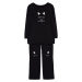 Trendyol Curve Black Cat Printed 2 Thread Knitted Pajama Set