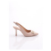 DGN 3982 Women's Heeled Shoes Beige Scuba