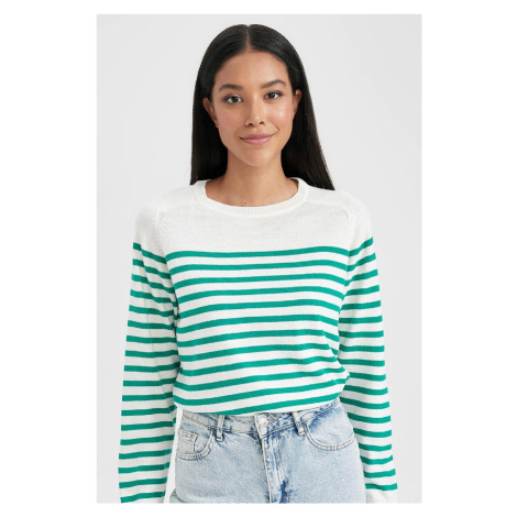 DEFACTO Regular Fit Striped Crew Neck Basic Knitwear Sweater