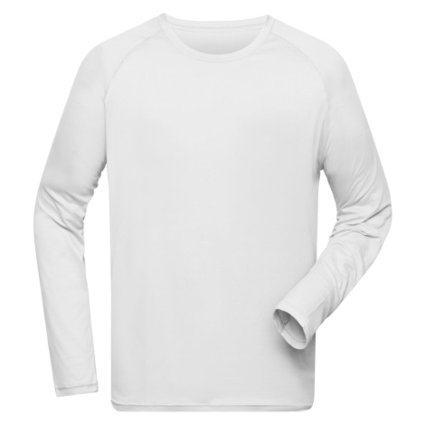 James & Nicholson Pánske funkčné tričko s dlhým rukávom JN522 - Biela