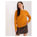 Mustard sweater with viscose cables