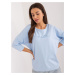 Light Blue Casual Oversize Women's Blouse