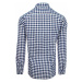 Men's white and navy blue checkered shirt Dstreet DX2127