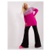 Fuchsia long sweater of larger size with patterns