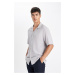 DEFACTO Relax Fit Polo Collar Combed Cotton Short Sleeve Shirt