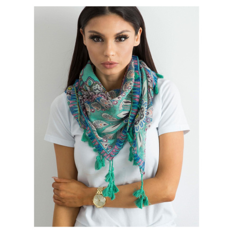 Sea scarf with ethnic pattern