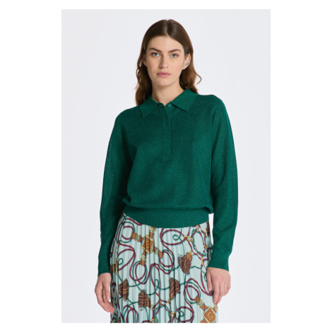 SVETER GANT METALLIC LS POLO LAVISH GREEN