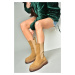 Fox Shoes Camel Genuine Leather Suede Women's Boots