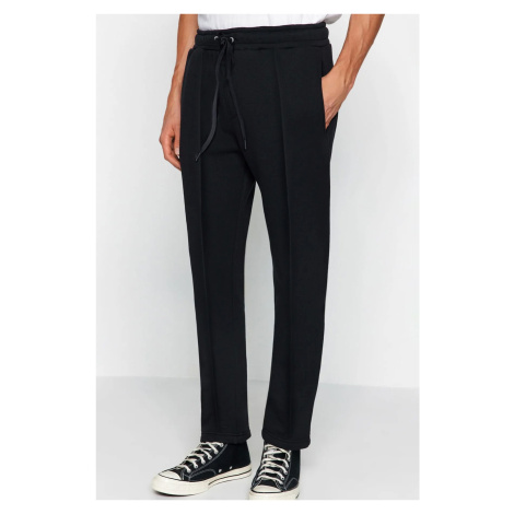 Trendyol Black Regular Cut Textured Stitch Detailed Sweatpants