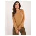 Brown classic sweater with neckline