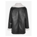 Čierna dámska koženková zimná bunda s umelým kožúškom Noisy May Hailey