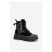 Women's high top sneakers on a solid platform, black wonise