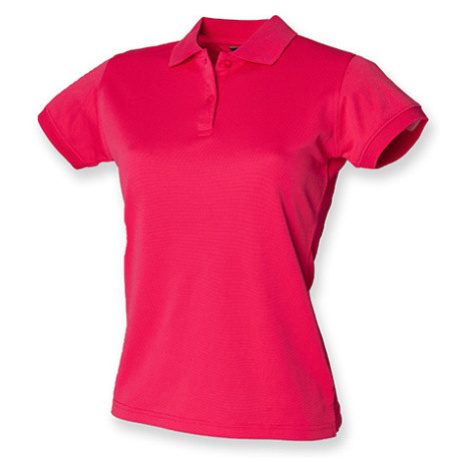 Henbury Dámske funkčné polo tričko H476 Bright Pink