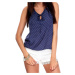 Navy blue top with geometric patterns