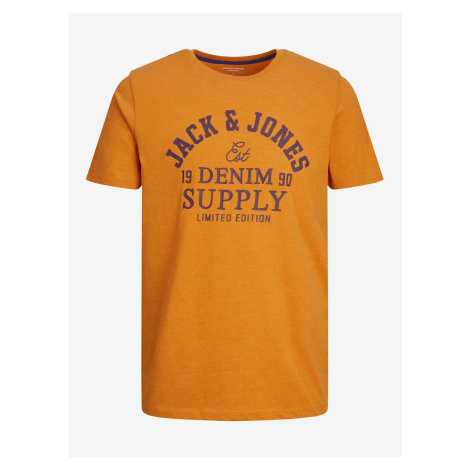 Oranžové pánske tričko Jack & Jones Logo