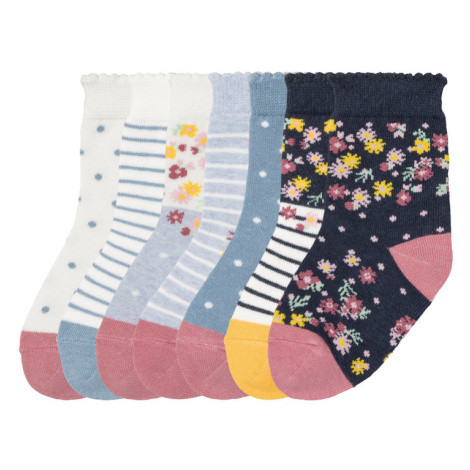 lupilu® Dievčenské ponožky, 7 párov (vzor/modrá/biela)