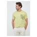 Bavlnené tričko Calvin Klein žltá farba, s potlačou