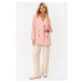 Trendyol Pale Pink Oversize Lined Buttoned Woven Blazer Jacket