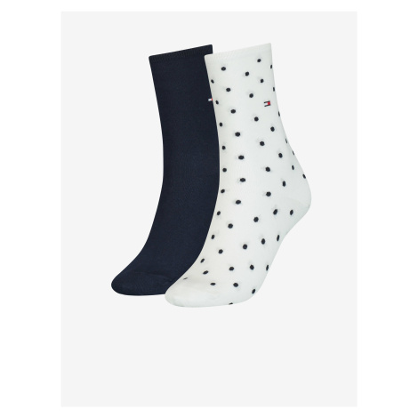 Tommy Hilfiger Set of two pairs of women's socks in white and dark blue Tommy Hil - Ladies