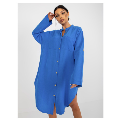 OCH BELLA blue shirt dress with pockets