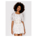 For Love & Lemons Koktejlové šaty Lupita CD2482 Biela Slim Fit