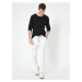 Koton Men's White Waist Tied Pocket Detailed Slim Fit Trousers