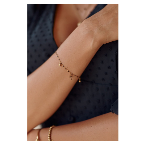 A subtle bracelet with crosses, gold, surgical steel FASARDI