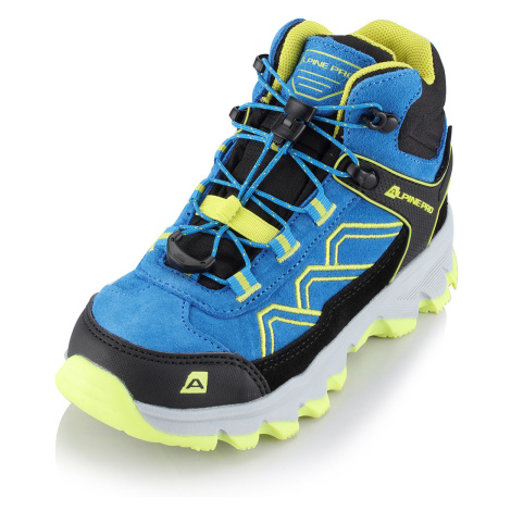 Kids outdoor shoes with membrane ALPINE PRO TITANO electric blue lemonade