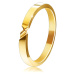 Zlatá 14K obrúčka - prsteň s dvoma zárezmi a hladkými ramenami - Veľkosť: 58 mm