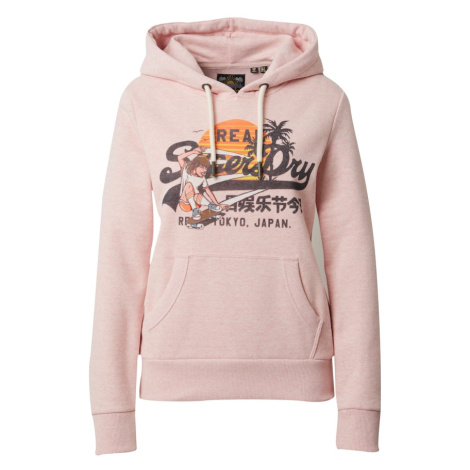 Superdry Mikina  oranžová / ružová / čierna