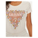 Guess Tričko W4YI72 J1314 Écru Slim Fit