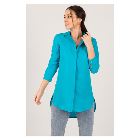 armonika Women's Turquoise Tunic Shirt