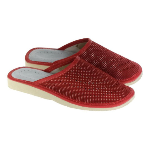Dámske kožené červené papuče MAJA John-C