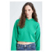 DEFACTO Hooded Basic Crop Basic Sweatshirt