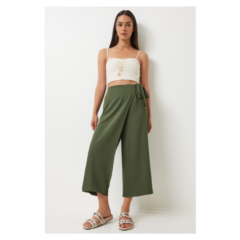 Happiness İstanbul Women's Khaki Skirt Look Ayrobin Shalwar Trousers