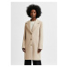 Béžový kabát s prímesou vlny Selected Femme New Sasja