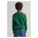 SVETER GANT COTTON CABLE SHIELD CREW WILD GREEN